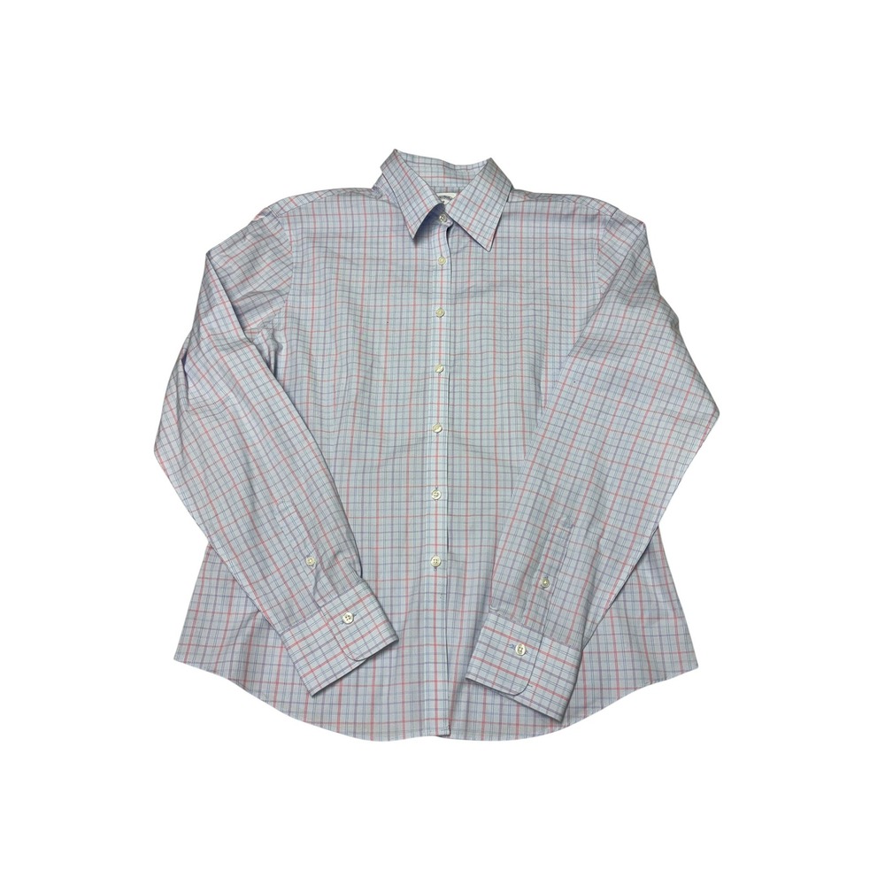 Brooks Brothers Fitted Non-Iron Stretch‎ Shirt Womens 10 Blue Red Check Plaid